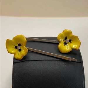 Yellow Flower Hair Pins